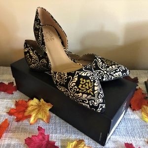NATURALIZER SAMANTHA BLK/GLD BROCADE D'ORSEY FLATS
